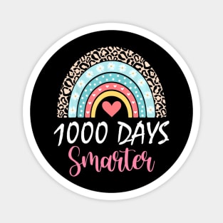 1000 Days Smarter Happy 1000Th Day Of School Rainbow Leopard Magnet